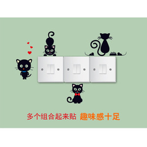 Cartoon Cat <b>Wall</b> Stickers Waterproof PVC Irregular Shape Home <b>Decoration</b> For Switches Valentine'S Day Modern Design K1 - Product Image 3