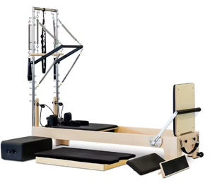 Reformer Pilates en bois personnalisé pour club de yoga et fitness avec tour demi-<span class=keywords><strong>trapeze</strong></span>, <span class=keywords><strong>machine</strong></span> de Pilates pour studio - Product Image 1