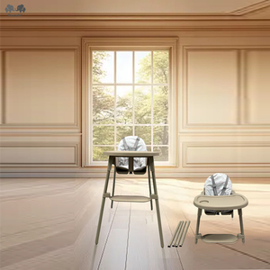Chaise haute pour bébé en plastique et acier réglable en hauteur, chaise d'alimentation pour bébé sur mesure, conception simple avec support - Product Image 4