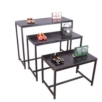 Ensemble de 3 tables pliantes en métal léger KEYIDE KYD-GM-T2 pour présentation de vêtements avec étagère de supermarché