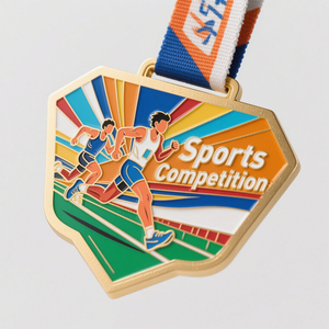 Wholesale Custom Sports Design Medals Award Metal Medal and Trophies With <b>Ribbon</b> Soccer Basketball Running Game Dance Medal - Product Image 3