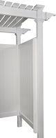 Cabine de douche extérieure style Hampton, kit d'intimité en vinyle blanc avec porte, résistante aux intempéries pour piscine, plage, jardin