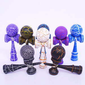 Vente chaude transfrontalière : Jouets éducatifs Kendama japonais en bois craquelé de 6 cm, série complète, avec boule de compétences et épée en jade - Product Image 2