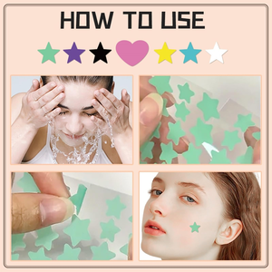 Patchs anti-acné pour réduire les boutons et les points blancs, 40 étoiles, noirs et blancs, autocollants anti-imperfections pour le visage et la peau - Product Image 4