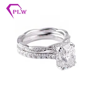 high end customization platinum 950 antique cushion 7mmx9mm moissanite diamond ring for engagement