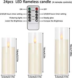 Juego de 5 Velas LED de Cristal Blanco para Decoración del Hogar - Product Image 5