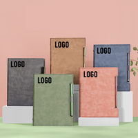 Agenda personnalisable multi-tailles, carnet en cuir PU A4/A5/B5 avec poche pour stylo et pages rechargeables