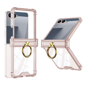 Funda de PC con bisagra de TPU y anillo, cubierta transparente plegable para Samsung Z Flip 3 4 Flip 5 6 7 con soporte de anillo y bisagra - Product Image 6