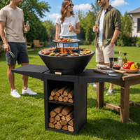 Barbecue au charbon de bois robuste, brasero, plancha, foyer pour cuisson extérieure