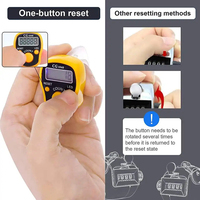 Compteur de pointage des doigts LED Compteurs électroniques numériques Tasbeeh Clicker à main avec anneau Affichage des chiffres réinitialisables