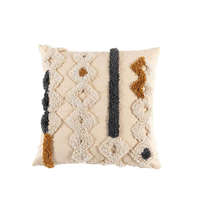 Housse de coussin carrée tuftée faite à la main Innermor, coussins décoratifs modernes rayés pour canapé, broderie géométrique vintage pour la maison et l'hôtel