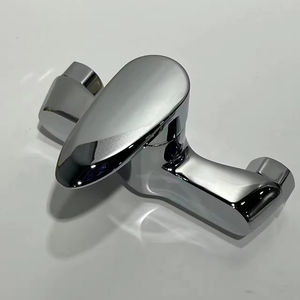 Meilleure vente Ensemble de robinet de douche mural en zinc à poignée unique eau chaude et froide Robinets de bain et de douche de haute qualité Argent - Product Image 1