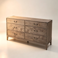 Meubles de chambre à coucher haut de gamme, luxe moderne, finition vieillie personnalisée, commode à 6 tiroirs en bois massif, supports d'angle pour salon