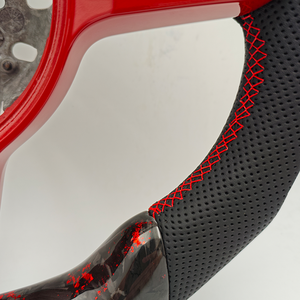 Volante de fibra de carbono forjado rojo personalizado para <span class=keywords><strong>Porsche</strong></span> 718 Boxster Cayman 911 Carrera Cayenne GTS Macan Panamera <span class=keywords><strong>Turbo</strong></span> <span class=keywords><strong>S</strong></span> - Product Image 6