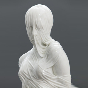 Décoration d'intérieur design moderne sculptée à la main <span class=keywords><strong>statue</strong></span> en <span class=keywords><strong>marbre</strong></span> blanc grandeur nature avec <span class=keywords><strong>voile</strong></span> - Product Image 6