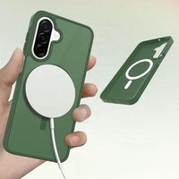 Étui magnétique arrière mat translucide de haute qualité pour Samsung A17 A16 A26, design moderne, coque rigide arrière - Vert