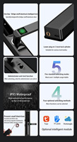 Serrure Intelligente pour Porte en Verre Coulissante à Cadre en Bois, en Alliage d'Aluminium, avec Accès par Téléphone, Empreinte Digitale, Mot de Passe, Carte et Clé