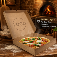 Caja de Pizza Kraft con Logotipo Personalizado de Fábrica, Caja de Papel Corrugado Resistente y Ecológica, Venta al por Mayor para Entrega de Pizza para Llevar