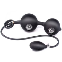 Grand jouet sexuel vibrant en silicone à double roulement à billes, plug anal gonflable