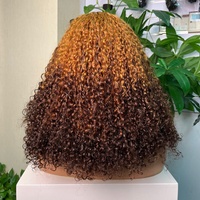 Peluca Pixie de Alta Densidad con Flequillo, Cabello Virgen Vietnamita 100% Súper Doble Trama, Pelucas Rizadas Pixie Sin Pegamento para Vendedores