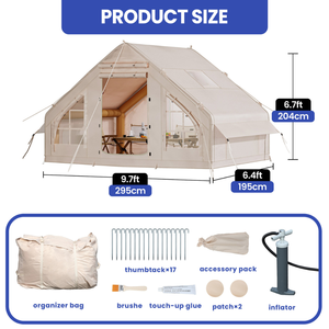 Tentes de camping gonflables avec pompe, tentes de glamping à air, tente gonflable imperméable et coupe-vent facile à installer - Product Image 2