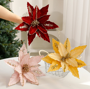 Flores Decorativas Navideñas al por Mayor, Arreglos Florales Artificiales para Navidad - Product Image 1