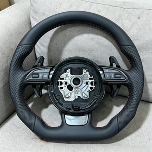 Volant de voiture sport en cuir personnalisé, accessoires automobiles les plus vendus pour <span class=keywords><strong>Audi</strong></span> <span class=keywords><strong>A3</strong></span> A4 A5 A6L A8 Q5 Q7 Q8 S6 S7 TT B8 B9 - Product Image 5