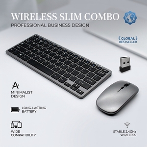 Livraison rapide Clavier et <span class=keywords><strong>souris</strong></span> sans fil Bluetooth 2.4G ultra fins silencieux rechargeables pour iPad Pro Android Windows MacOS PC - Product Image 1