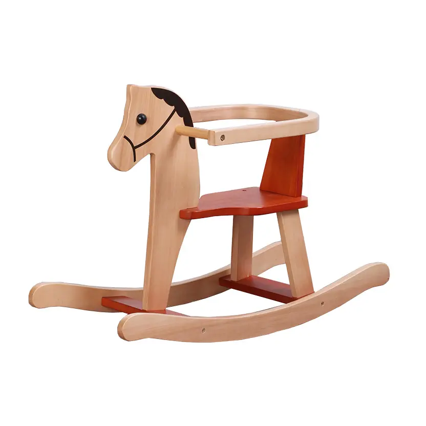BESTKARE wood to maker wooden toy animals children's wooden educational toys rocking horse for baby