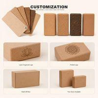 JOYFIT Bloc de Yoga en Liège Écologique Personnalisable de Haute Qualité 3x6x9 Naturel 100% Densité Sans Peluches Logo Personnalisable