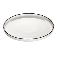 Assiette Ronde en Céramique de Porcelaine, Compatible Micro-ondes, Style Moderne Minimaliste Sous Glaçure, Idéale pour Hôtels, Restaurants, Mariages et Traiteurs