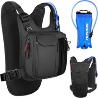 Gilet de course en polyester à motif géométrique, sac de poitrine tactique avec poche à eau, fermeture éclair et fermoir, réfléchissant, respirant, taille ajustable