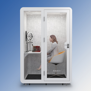 Cabina Ufficio Mobile Portatile Insonorizzata Pod per Riunioni Cabina Telefonica Isolata Acusticamente Postazioni Ufficio Private - Product Image 1