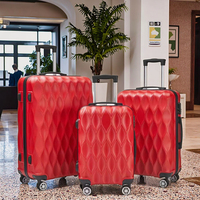 Nouvel arrivage de bagages de voyage ABS PC blancs 3 pièces sac à roulettes léger en aluminium valises bagages grossiste direct d'usine