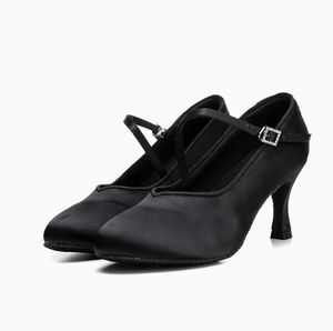 Zapatos de Baile <span class=keywords><strong>Flamenco</strong></span> Negros para Adultos, Tacones Finos, Ligeros, Sandalias Modernas de Primavera para Práctica, Punta Cerrada - Product Image 2