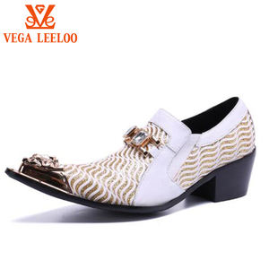 <span class=keywords><strong>Scarpe</strong></span> <span class=keywords><strong>Eleganti</strong></span> da Uomo di Lusso con Punta Metallica, <span class=keywords><strong>Scarpe</strong></span> in Pelle Slip-on per Matrimoni e Feste, Colore Bianco - Product Image 1