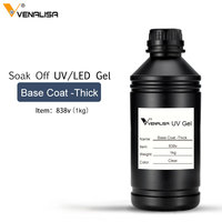 VENALISA UV GEL 1KG Base Coat Sans Résidu Longue Tenue Top Coat Trempé Vernis à Ongles Gel OEM en Vrac 1000ml Vernis à Ongles Gel UV Émaux