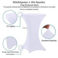 Housse de table cocktail extensible en spandex 80 x 110 cm, ajustée, pour table haute, unie, lavable, pour mariage, fête, banquet