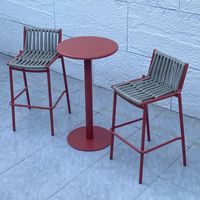 Chaises de bar d'extérieur en rotin PE tressé, design moderne, avec cadre en aluminium, pour table de bar complète, plusieurs modèles disponibles