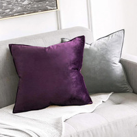Housse de coussin de canapé de salon de luxe personnalisable en velours néerlandais uni, style nordique, avec bordure et support lombaire