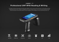 Chainway C72 IP65 Lector RFID UHF de mano NFC 4GB Memoria Android 11 CPU Procesador WIFI Escáner de código de barras PDA móvil de largo alcance
