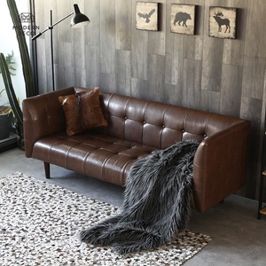 Hiện Đại Chất Lượng Cao Phòng Ngủ Khách Sạn 5 Sao Dự Án Tân Nâu Lạc Đà Đen Faux <span class=keywords><strong>Leather</strong></span> Chesterfield Da Sofa <span class=keywords><strong>Couch</strong></span> - Product Image 2