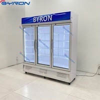 Réfrigérateur vertical de supermarché à porte vitrée pour boissons, vitrine réfrigérée pour boissons, réfrigérateur Coca-Cola à porte vitrée