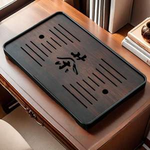 Custom Design ECO GO Durable Large Moso Bamboo 17-Inch <b>Tea</b> Tray Table Box Water Storage for <b>Tea</b> Set Home Office Hotel Restaurant - Product Image 6