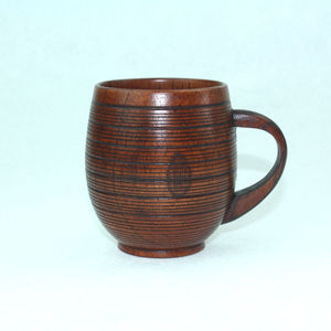 Tasse en bois de style japonais, avec poignée en bois de jujube massif, design oriental, style simple, pour boisson, idéale pour offrir en cadeau. - Product Image 1