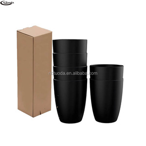Tazze di paglia di grano 6 pezzi di plastica riutilizzabili <span class=keywords><strong>12</strong></span> once di tazza per bere infrangibile riutilizzabile lavastoviglie <span class=keywords><strong>acqua</strong></span> <span class=keywords><strong>acqua</strong></span> <span class=keywords><strong>bicchieri</strong></span> di plastica nero - Product Image 1