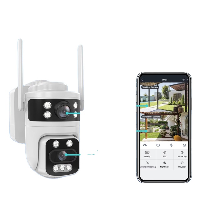 Solar 4G LTE WiFi Security Camera Outdoor Built-in Battery Dual Lens IP66 Weatherproof AI Motion Tracking Cloud Storage 24/7