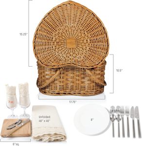 Hình trái tim liễu Dã Ngoại giỏ Tình Yêu Ngày Valentine nghệ thuật dân gian wicker Dã Ngoại giỏ đặt rượu vang bảng kỳ nghỉ trang trí & Quà Tặng - Product Image 3