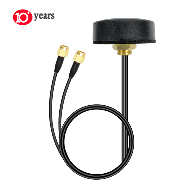 Wholesale Dual Cable GSM 2 in 1 GPS LTE Combo GNSS Antenna SMA-M Connector 3Metres Car GPS Antenna