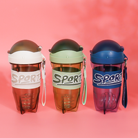 Bouteille shaker multicolores avec boule mélangeuse assortie, anti-fuite et antidérapante, en vrac, pour les passionnés de fitness